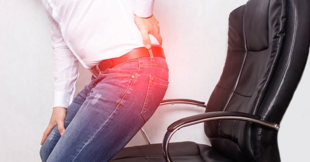 Illustratie van de ischiaszenuw: fysiotherapie bij ischias klachten helpt pijn en tintelingen in bil en been te verminderen